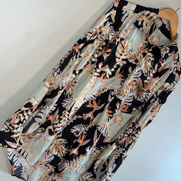 Free People Under The Palms Black Multicolored Shirt Long Sleeve - Picture 4 of 8